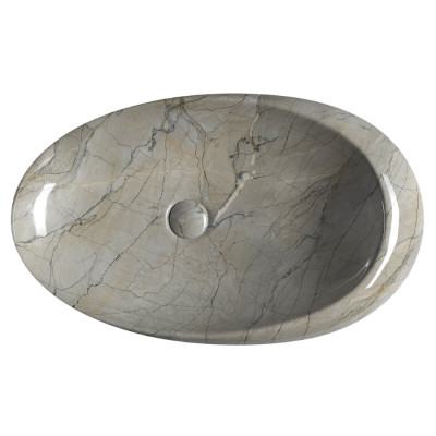 Lavoar oval portelan imitatie marmura gri Sapho Dalma 68 x 44 cm Lavoar oval portelan imitatie marmura gri Sapho Dalma 68 x 44 cm