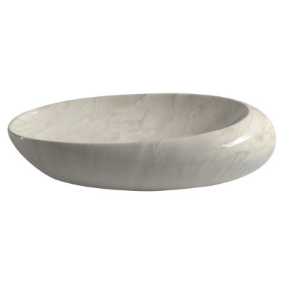 Lavoar oval pe blat aspect marmura bej Sapho Dalma