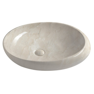 Lavoar oval pe blat aspect marmura bej Sapho Dalma
