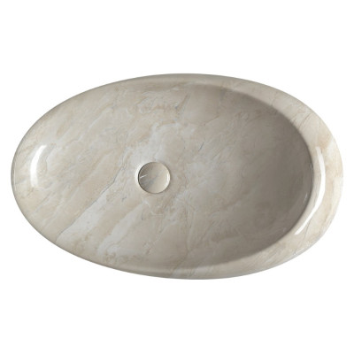 Lavoar oval pe blat aspect marmura bej Sapho Dalma