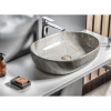 Lavoar oval Dalma Carrara imitatie marmura gri 59x42