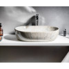 Lavoar oval Dalma Carrara imitatie marmura gri 59x42