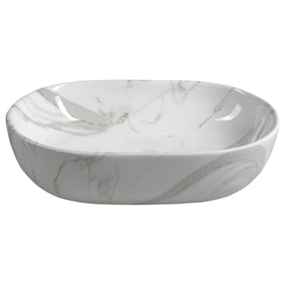 Lavoar oval pe blat aspect marmura 59 x 42 cm SAPHO Dalma Carrara