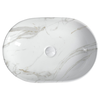 Lavoar oval pe blat aspect marmura 59 x 42 cm SAPHO Dalma Carrara