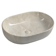 Lavoar oval imitatie marmura bej 59 x 42 cm Sapho Dalma Carrara