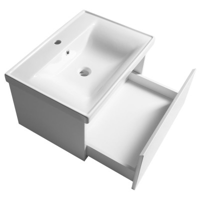 Dulap baie suspendat cu sertar pt lavoar 65 x 46 cm alb Aqualine Altair