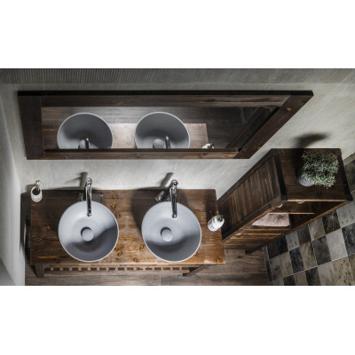 Oglinda baie rama lemn masiv Sapho Brand 130x70