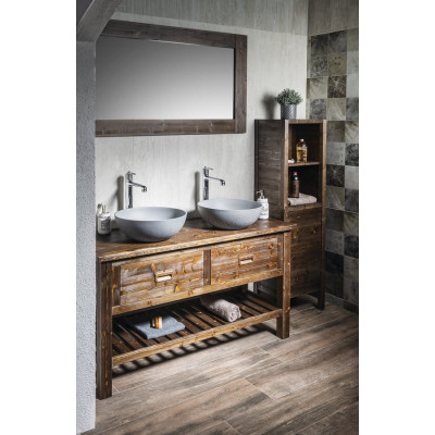 Oglinda baie rama lemn masiv Sapho Brand 130x70