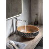 Lavoar rotund handmade traditional pictat maro - albastru
