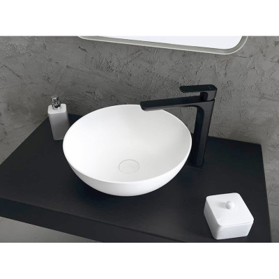 Baterie lavoar pe blat Sapho Spy negru mat