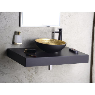 Baterie lavoar pe blat Sapho Spy negru mat