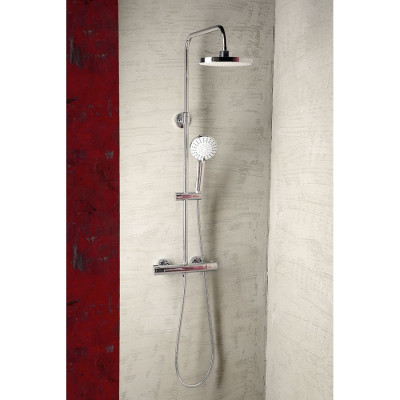 Set dus Aqualine Liga cu baterie termostat, reglabil pe inaltime