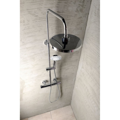 Set dus Aqualine Liga cu baterie termostat, reglabil pe inaltime