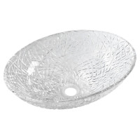 Lavoar oval sticla sculptata Sapho Purus 50 x 36 cm