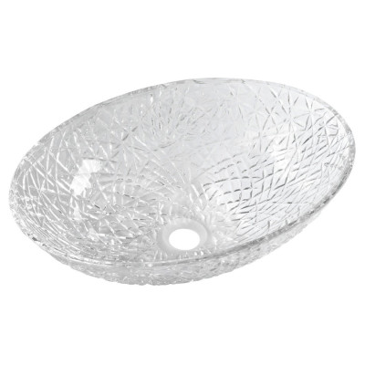 Lavoar oval sticla sculptata Sapho Purus 50 x 36 cm