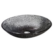 Lavoar oval sticla sculptata fumurie Purus 50x36