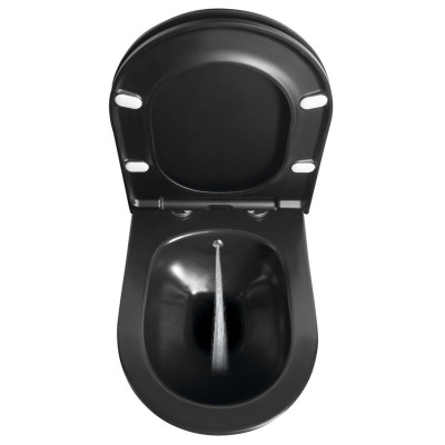 WC suspendat negru cu functie bideu Sapho AVVA semirotund WC suspendat negru cu functie bideu Sapho AVVA semirotund