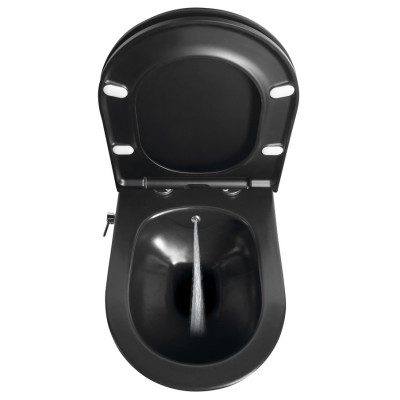 WC suspendat cu bideu 2 in 1 negru 53 x 35.5 cm Sapho AVVA