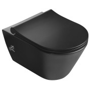 WC suspendat cu bideu 2 in 1 negru 53 x 35.5 cm Sapho AVVA