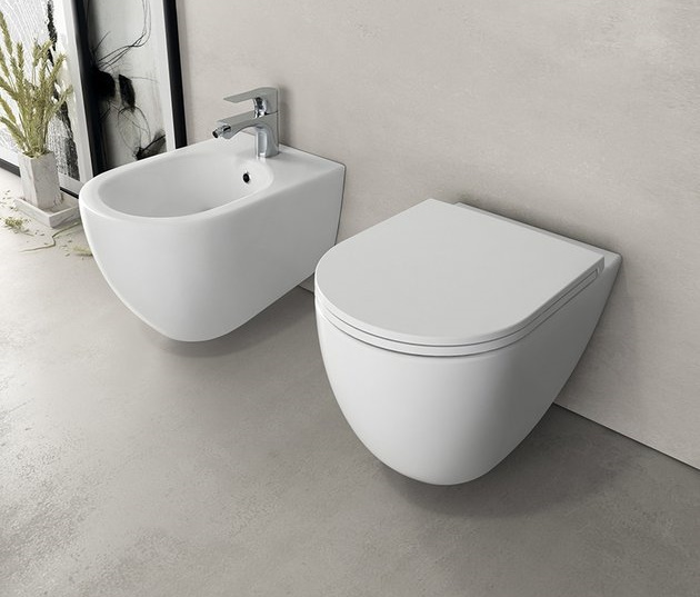 Amenajare baie wc si bideu alb mat Infinity Amenajare baie wc si bideu alb mat Infinity