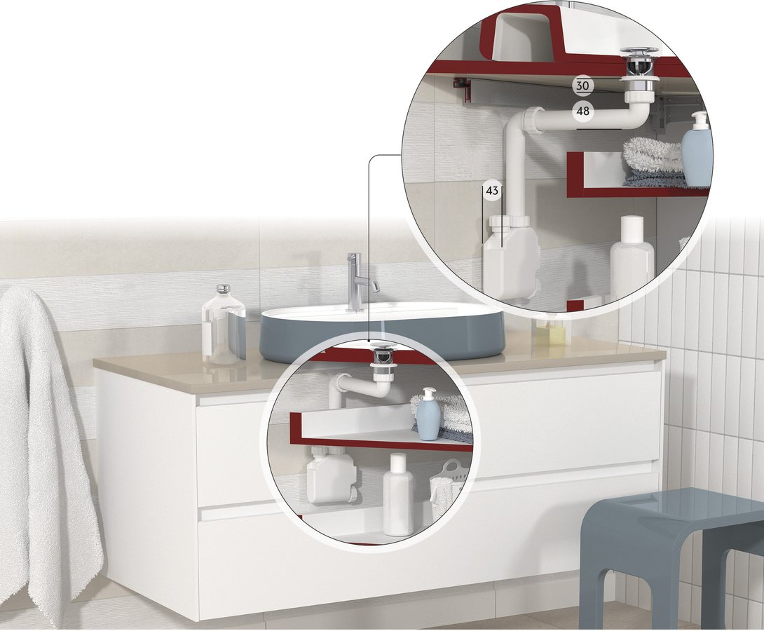 Conectare sifon scurgere economie spatiu