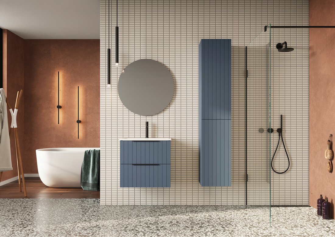 Amenajre baie mobilier baie albastru Cirasa Amenajre baie mobilier baie albastru Cirasa