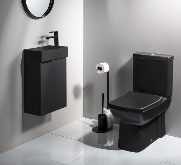 Decor baie vas toaleta Lara cu obiecte sanitare negre