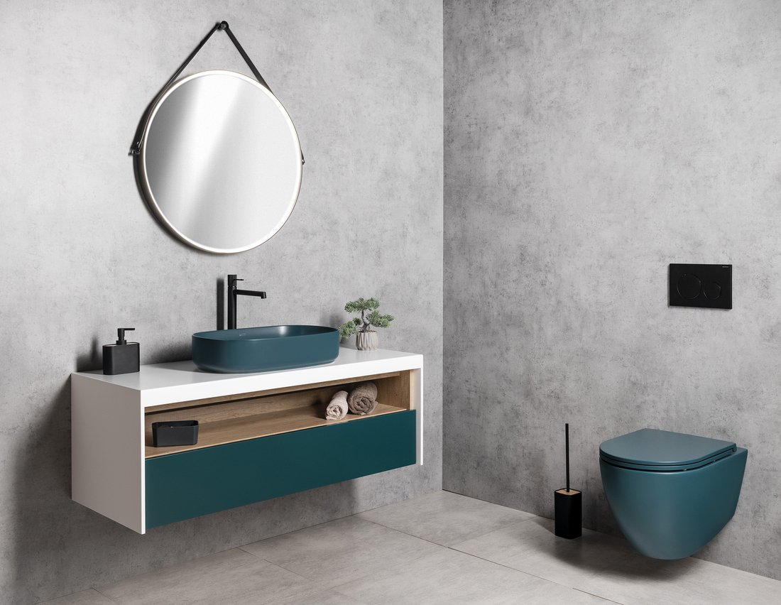 Amenajare baie lavoar Infinity verde