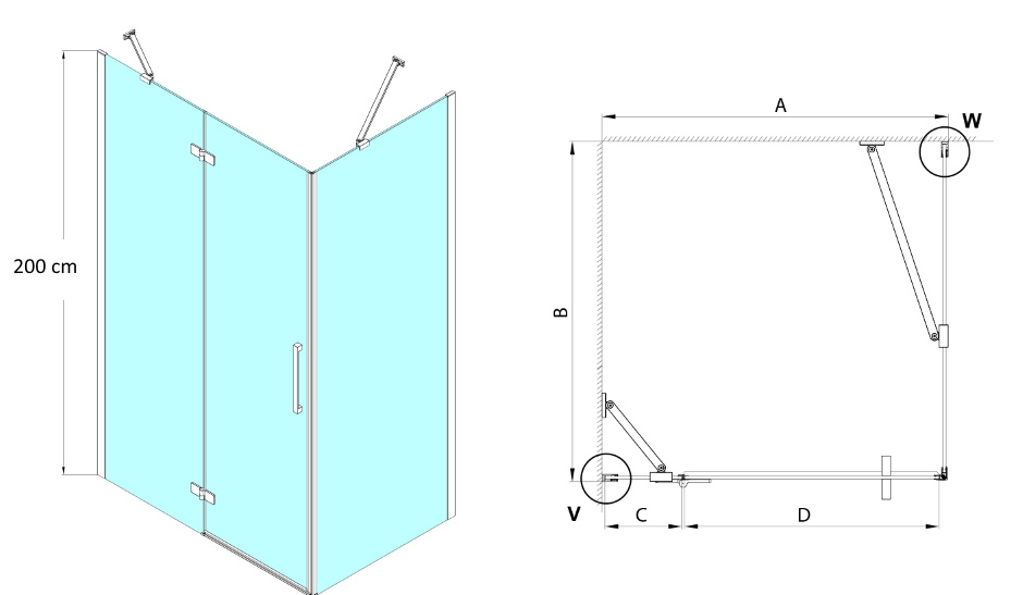 Schita dimensiuni 80 x 90 x 100 x 110 x 120 cm