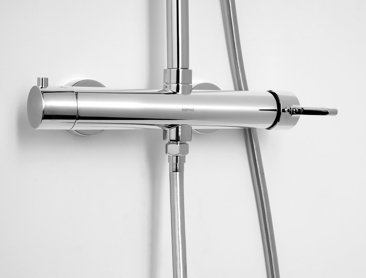 Baterie set dus design cilindric Sapho Iconic cromata