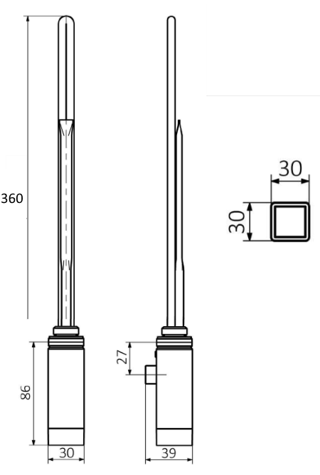 dimensiuni rezistenta electrica termostat 600w
