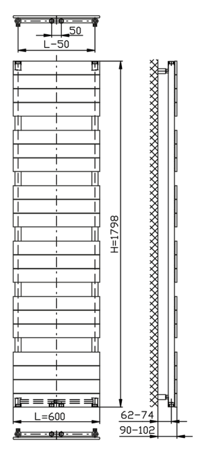 dimensiuni radiator portprosop alb 60x180