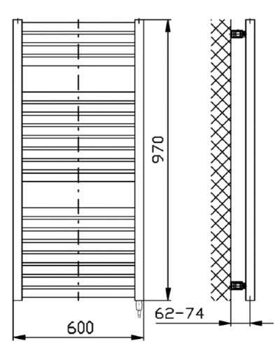 dimensiuni radiator Tondi-E 400W alb